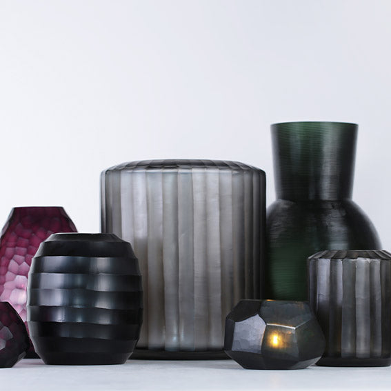Guaxs, Vase OMAR, Indigo-smokegrey
