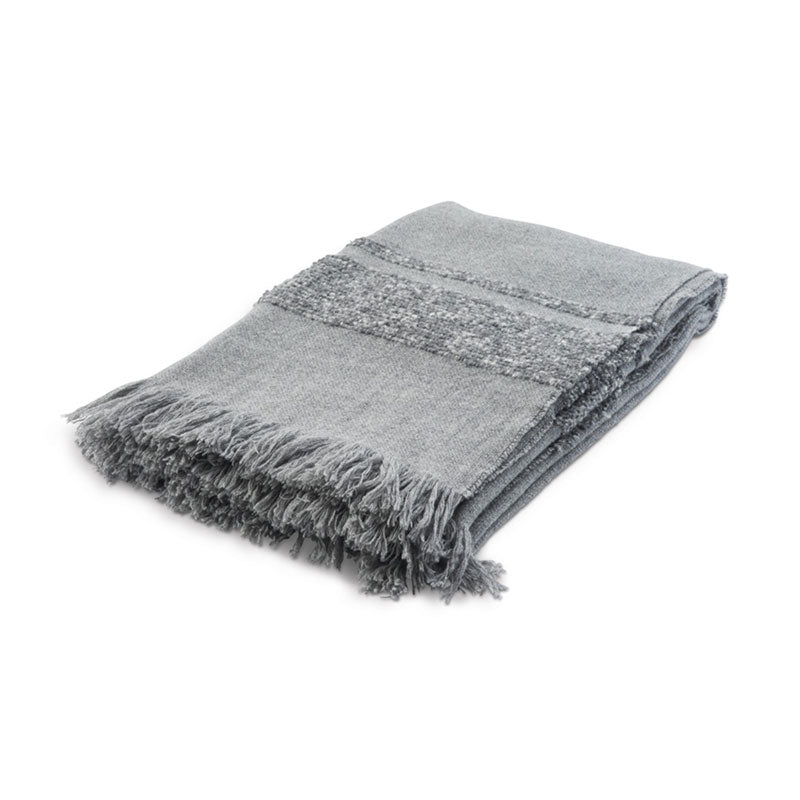 LUIZ, Merinowoll-Decke Thea, 140x220, grey